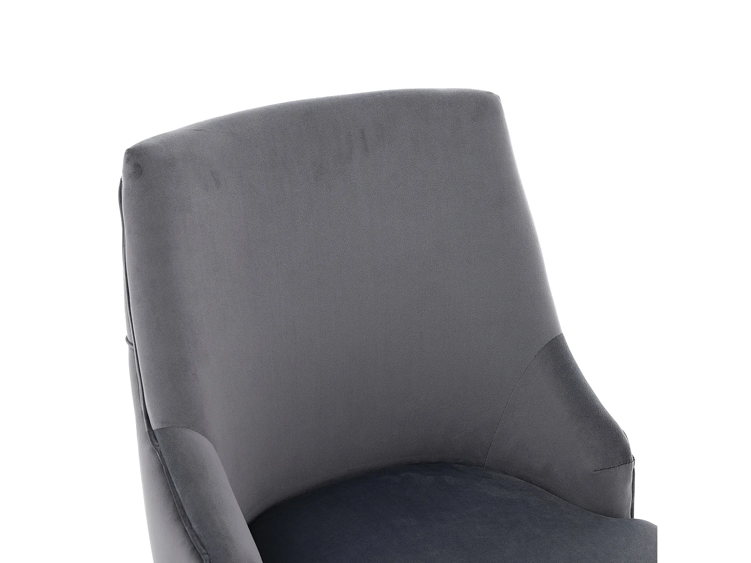Lot de 6 chaises en velours gris avec pieds en métal argenté - Style moderne