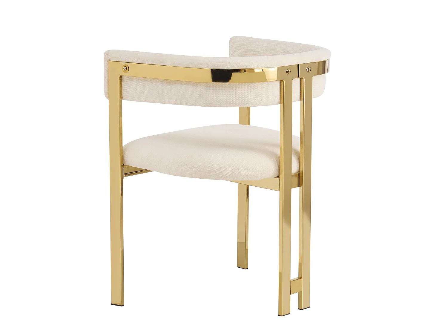 Juego de 6 sillas de comedor de chenilla - Beige y dorado