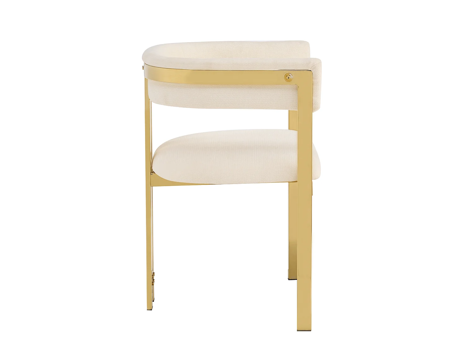 Juego de 6 sillas de comedor de chenilla - Beige y dorado