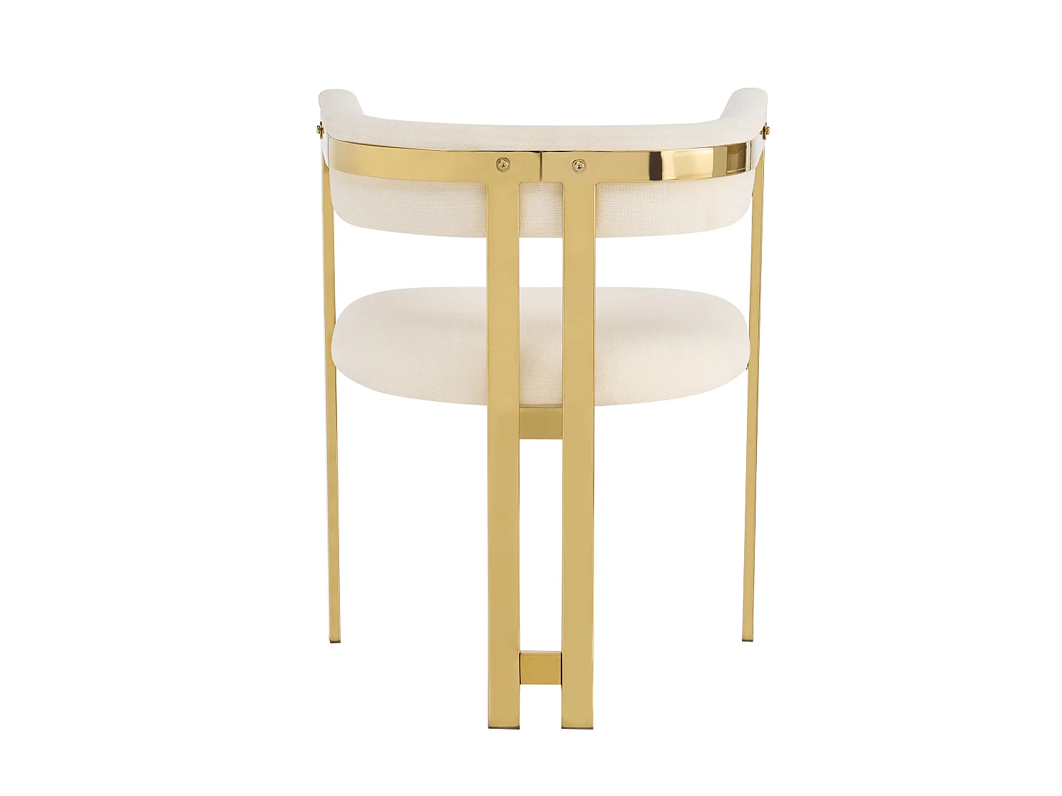Juego de 6 sillas de comedor de chenilla - Beige y dorado