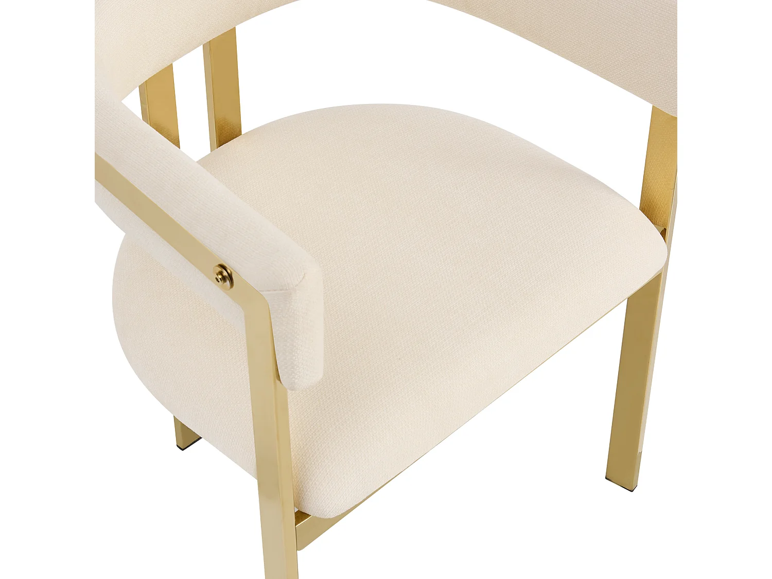 Juego de 6 sillas de comedor de chenilla - Beige y dorado