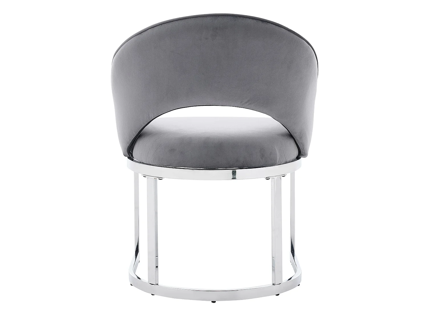 Lot de 2 chaises en tissu bouclé - Style moderne - Gris et argenté