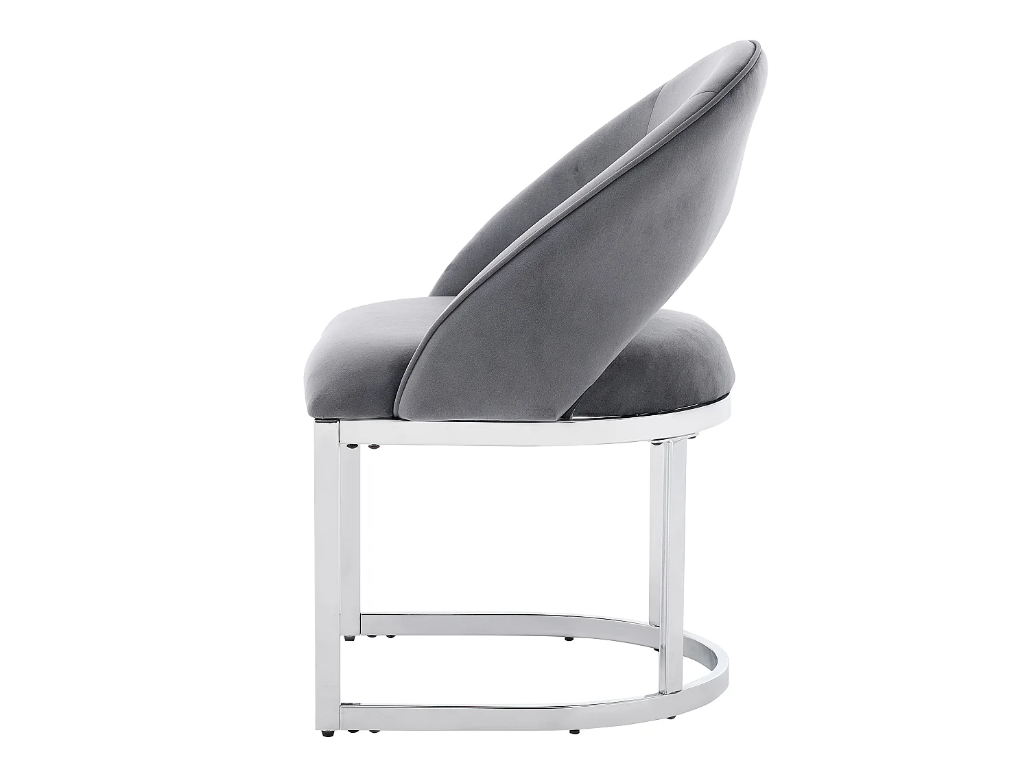 Lot de 2 chaises en tissu bouclé - Style moderne - Gris et argenté
