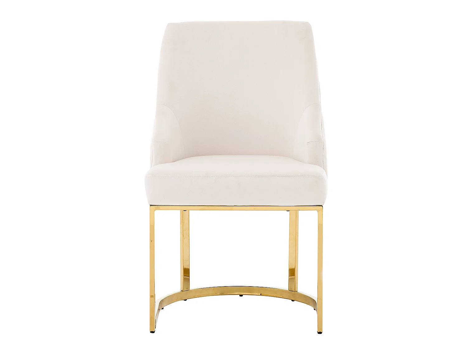 Lot de 6 chaises en velours beige avec pieds en métal doré - Style moderne