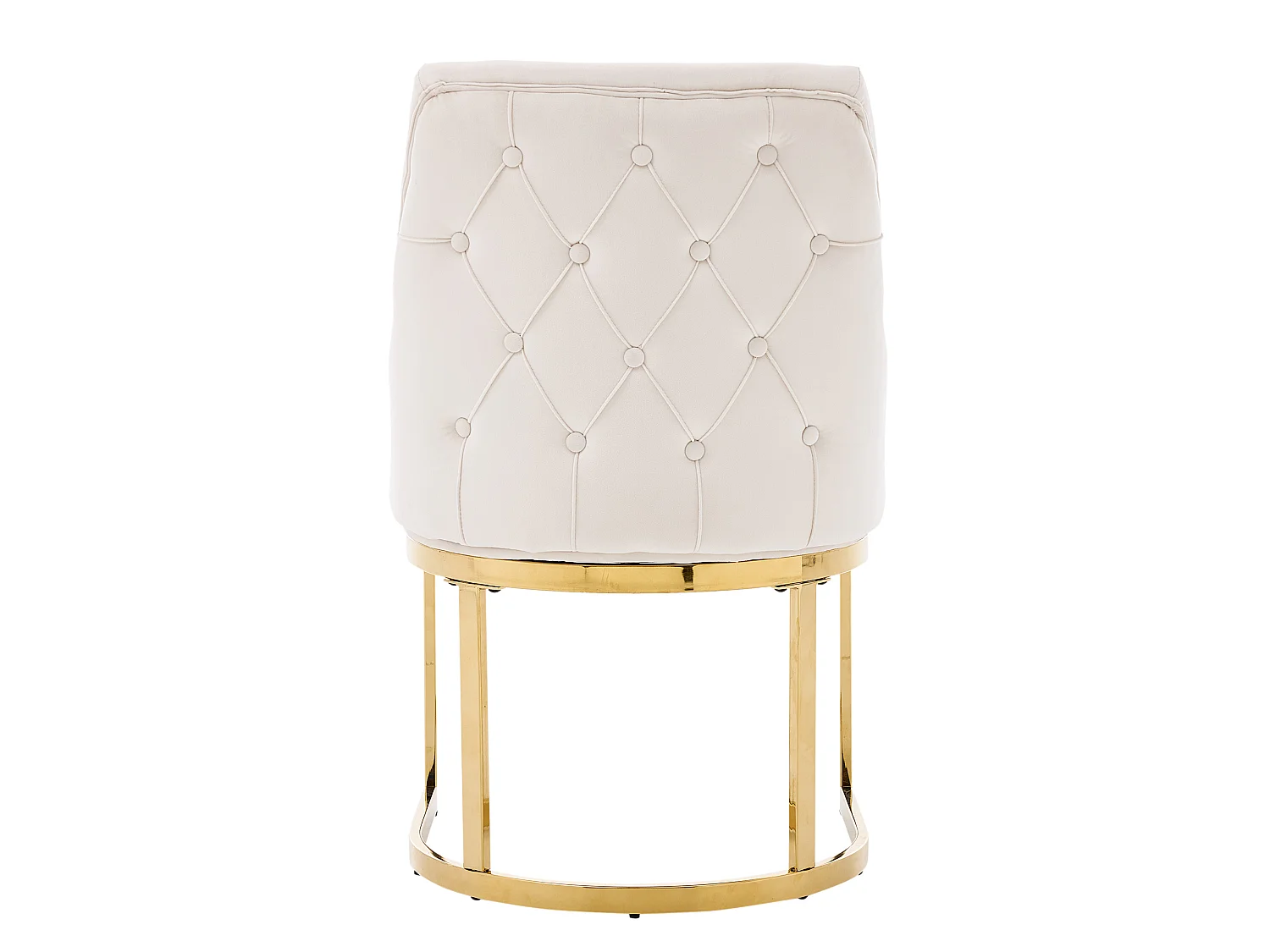 Lot de 6 chaises en velours beige avec pieds en métal doré - Style moderne