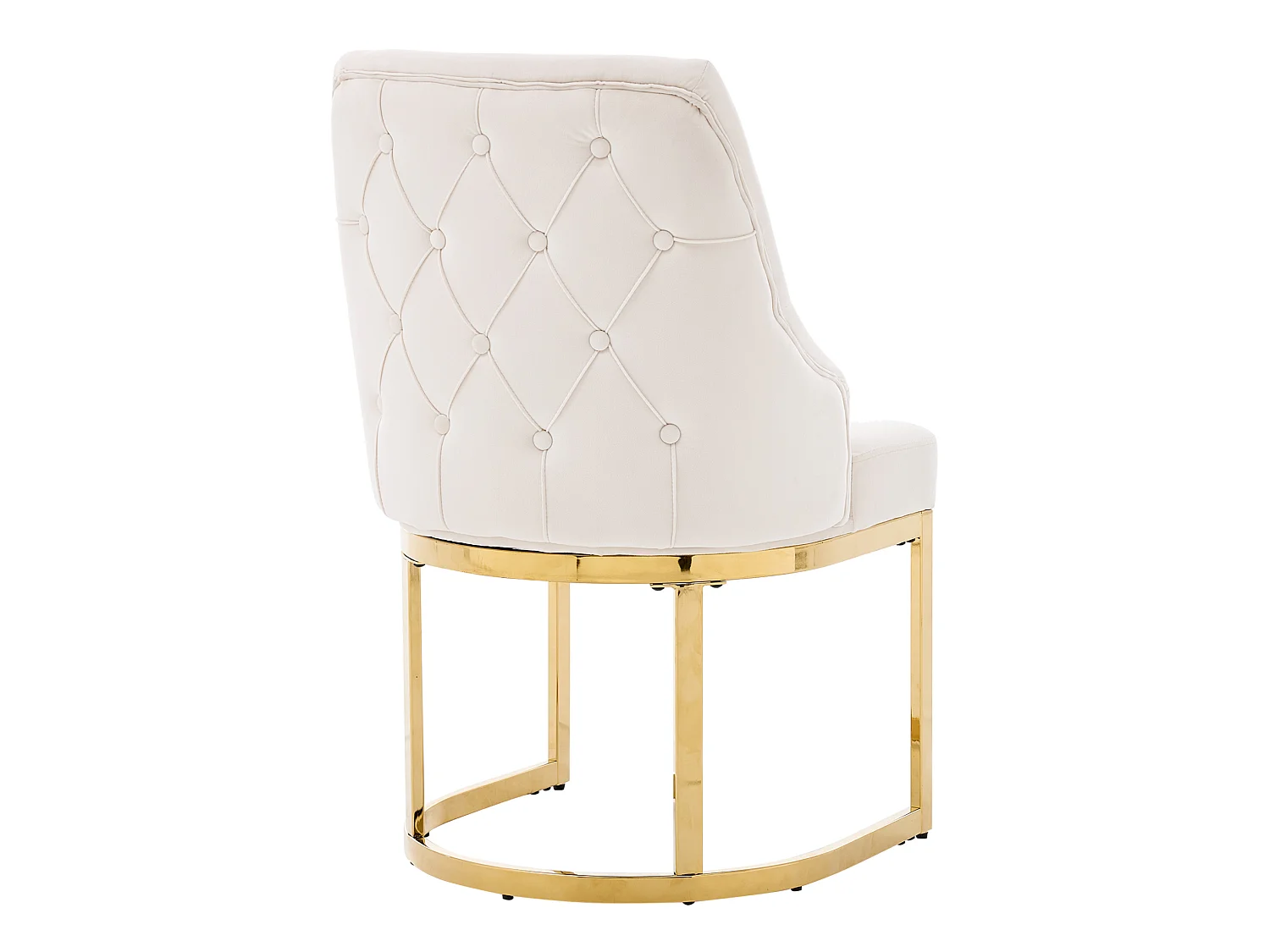 Lot de 6 chaises en velours beige avec pieds en métal doré - Style moderne