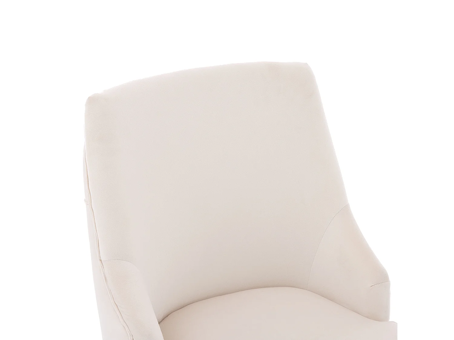 Lot de 6 chaises en velours beige avec pieds en métal doré - Style moderne