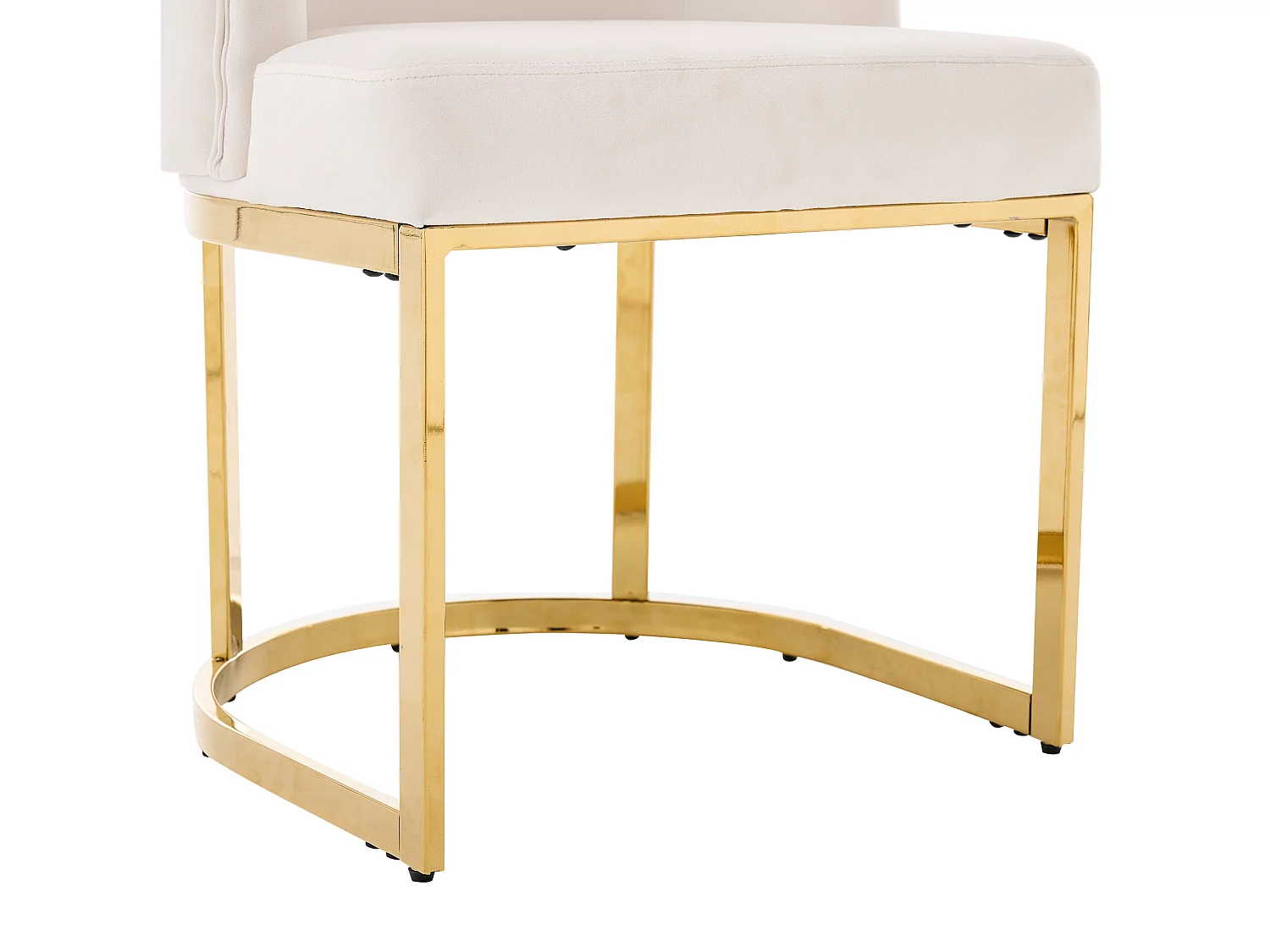 Lot de 6 chaises en velours beige avec pieds en métal doré - Style moderne