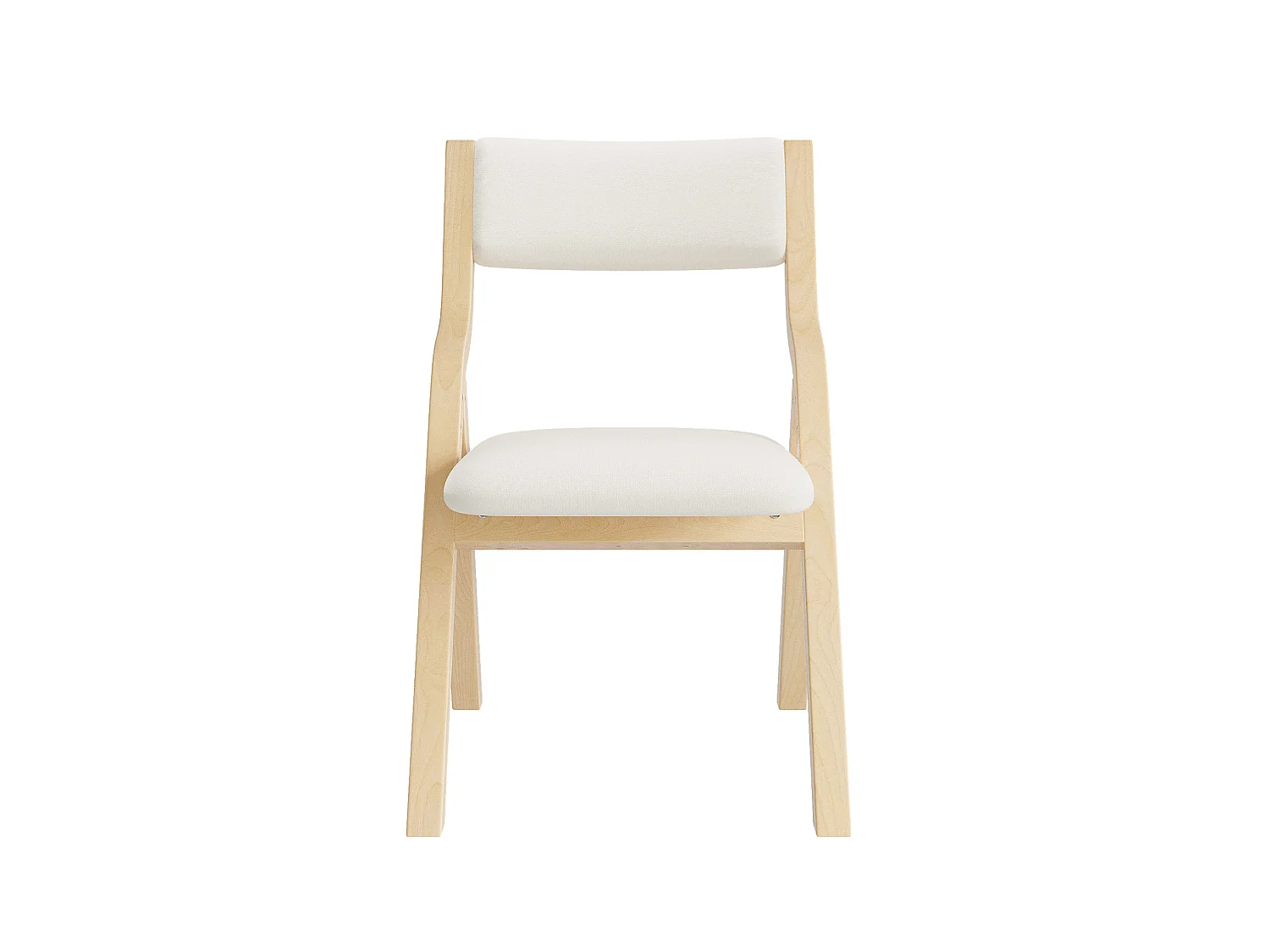 Lot de 6 chaises pliantes beige et naturel - Bois et lin
