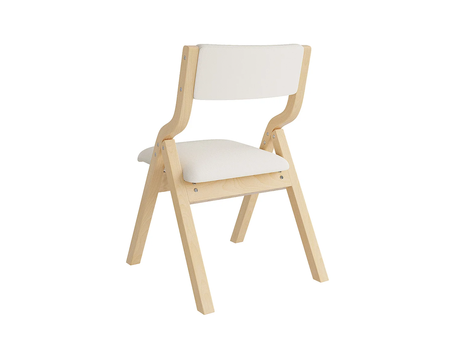 Lot de 6 chaises pliantes beige et naturel - Bois et lin