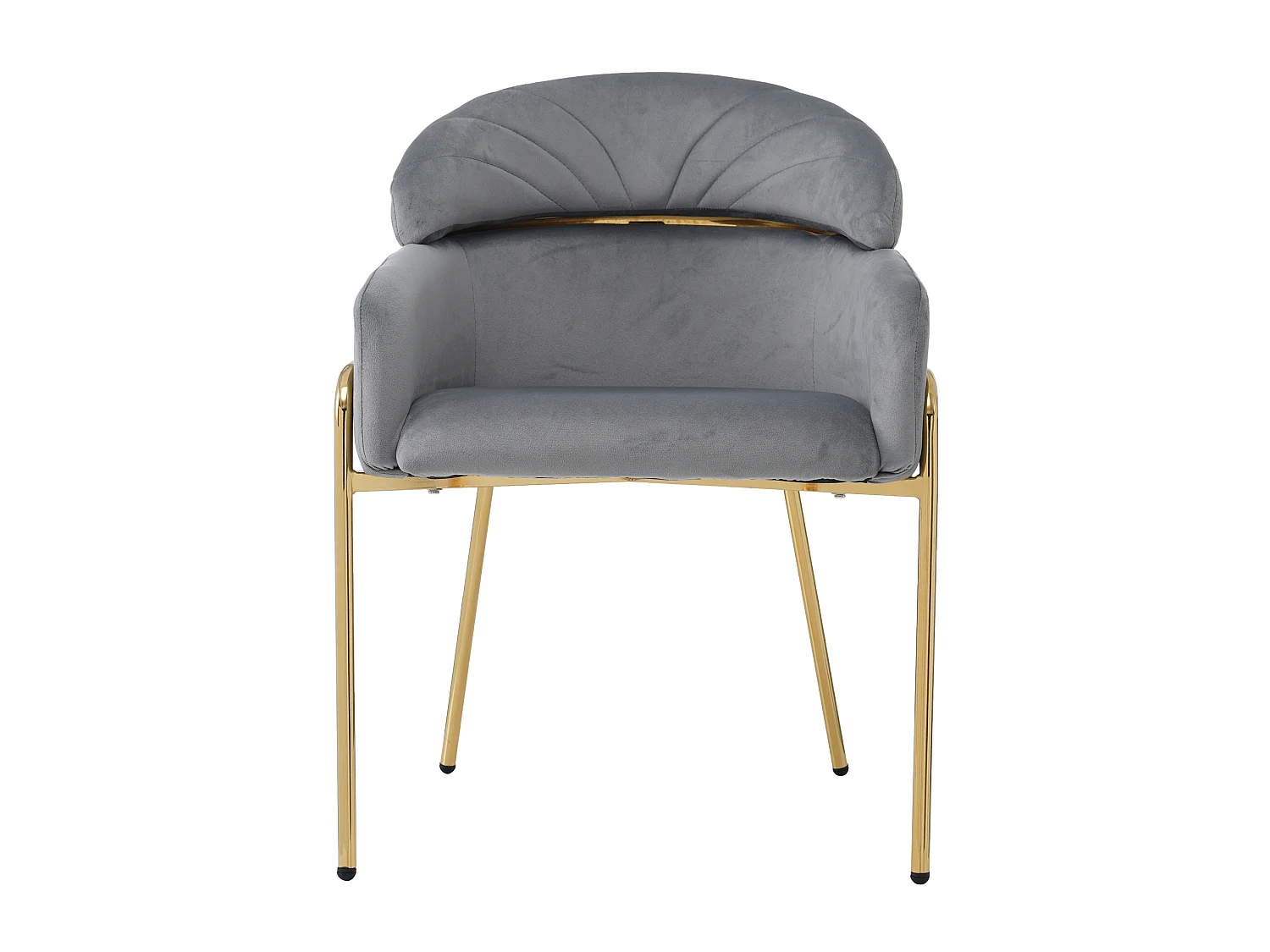 Chaise de salle à manger en velours avec pieds en métal - Gris