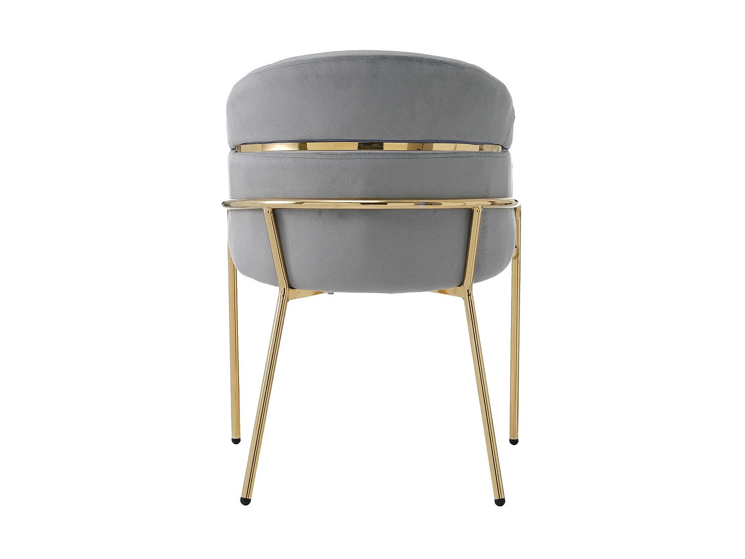 Chaise de salle à manger en velours avec pieds en métal - Gris