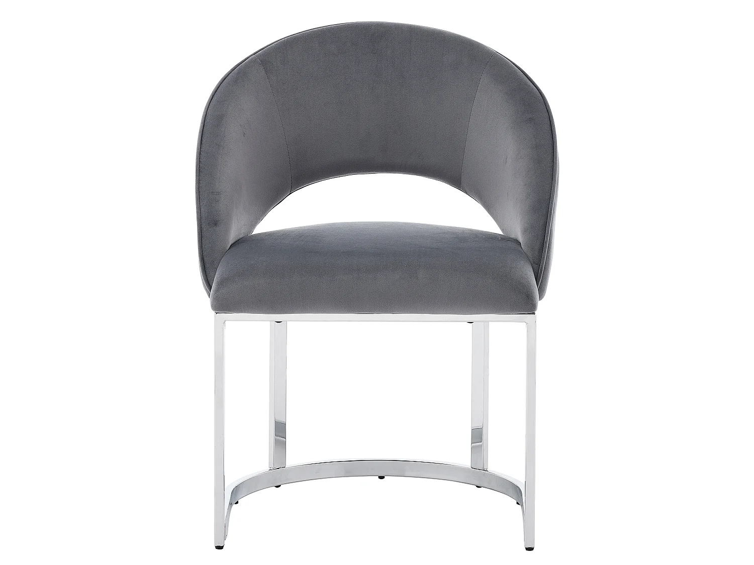 Lot de 6 chaises en tissu bouclé - Style moderne - Gris et argenté