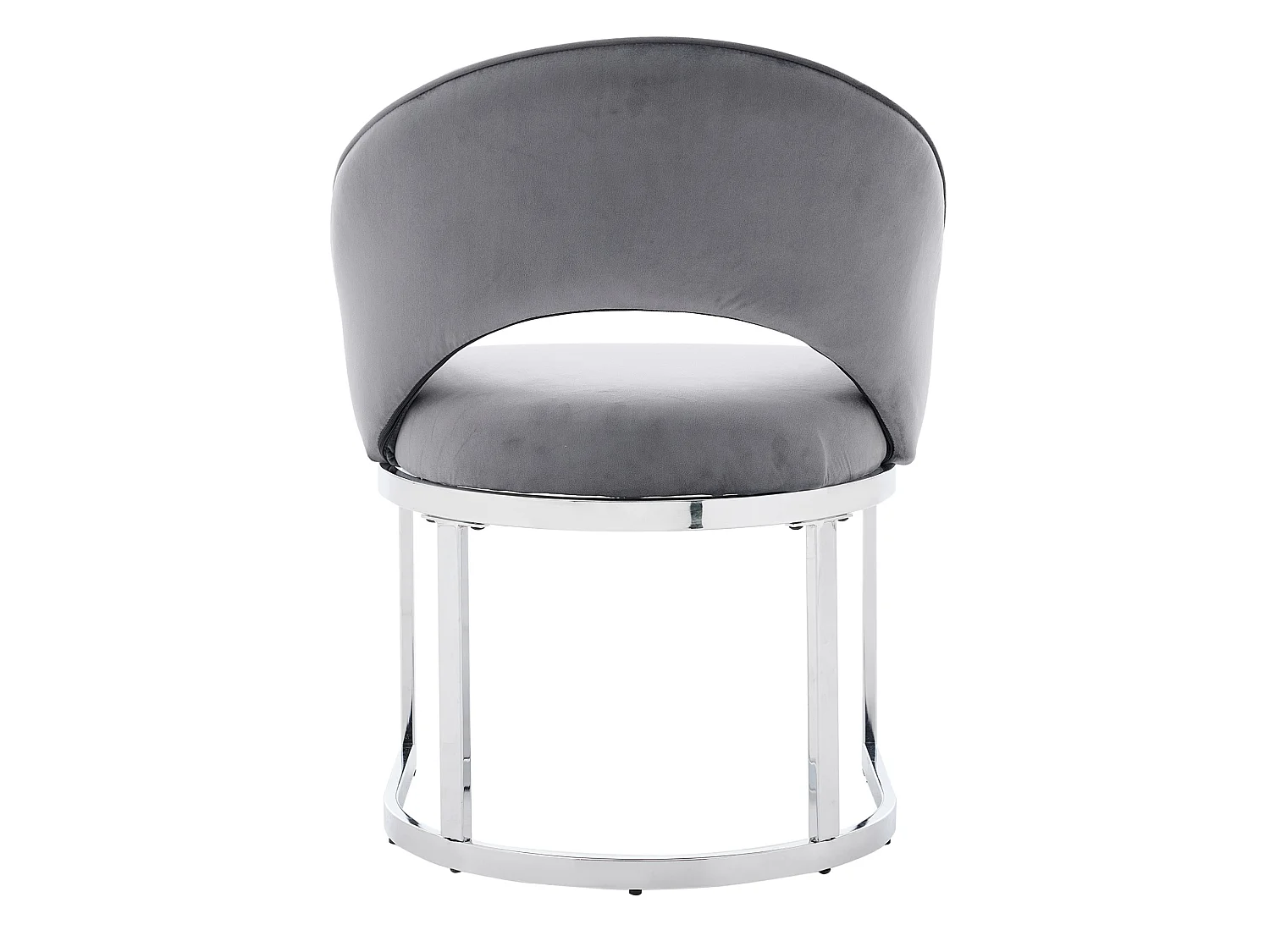 Lot de 6 chaises en tissu bouclé - Style moderne - Gris et argenté
