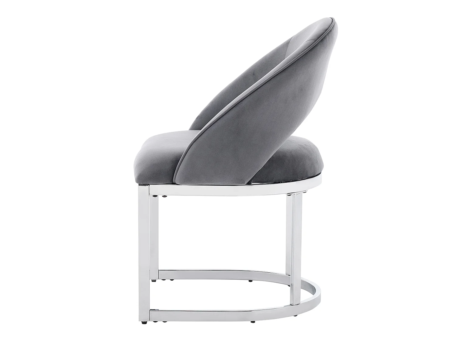 Lot de 6 chaises en tissu bouclé - Style moderne - Gris et argenté