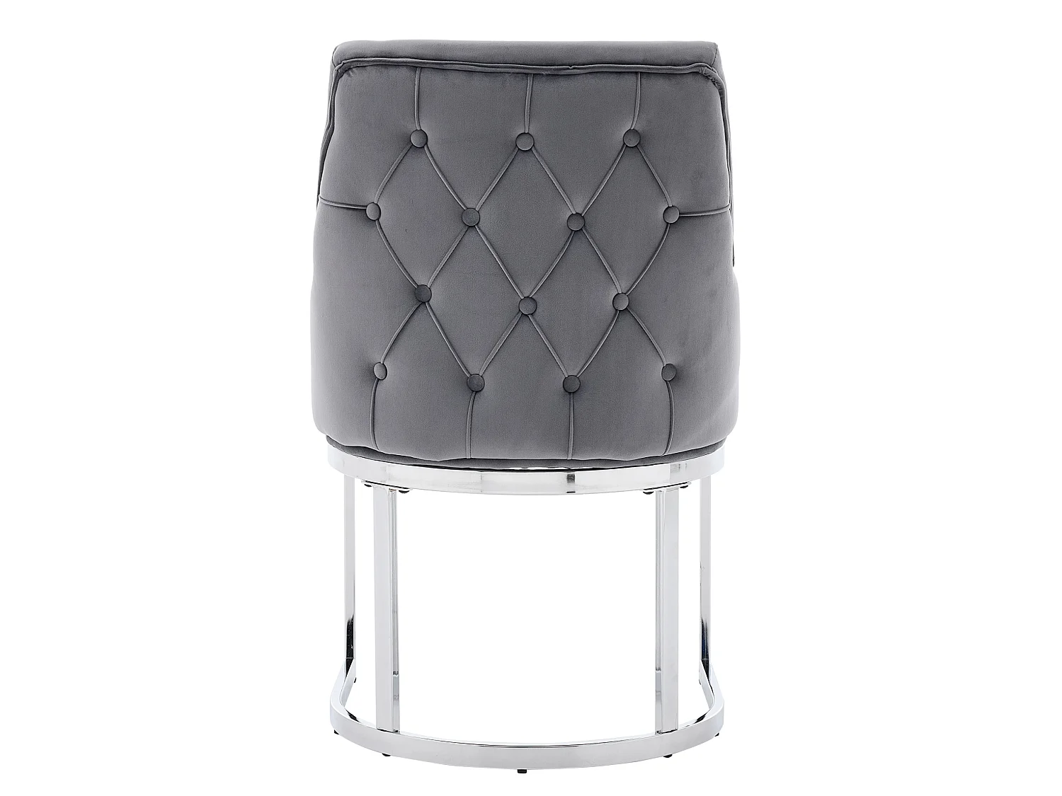 Lot de 4 chaises en velours gris avec pieds en métal argenté - Style moderne