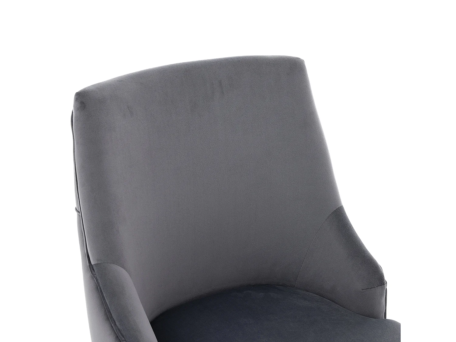 Lot de 4 chaises en velours gris avec pieds en métal argenté - Style moderne
