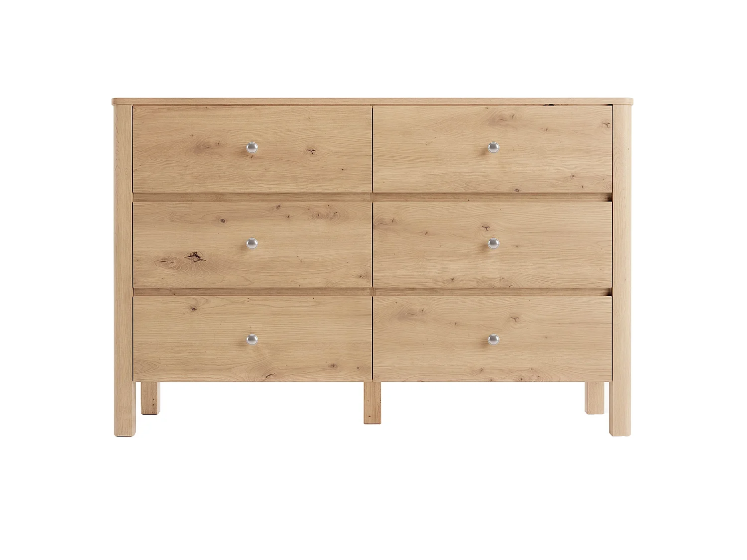 Cassettiera moderna 180x60x120 cm con 6 cassetti - Colore legno