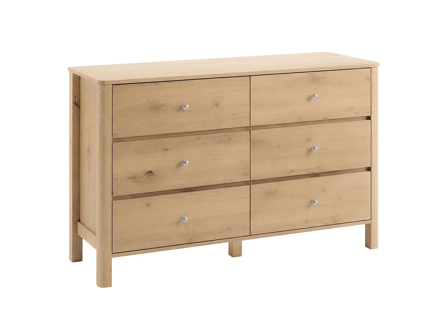 Cassettiera moderna 180x60x120 cm con 6 cassetti - Colore legno