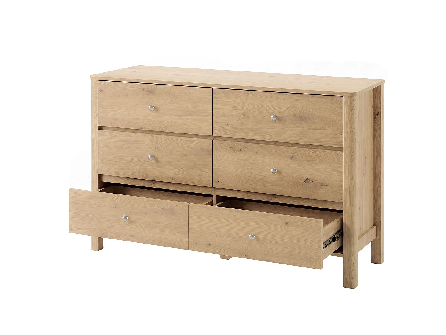 Cassettiera moderna 180x60x120 cm con 6 cassetti - Colore legno