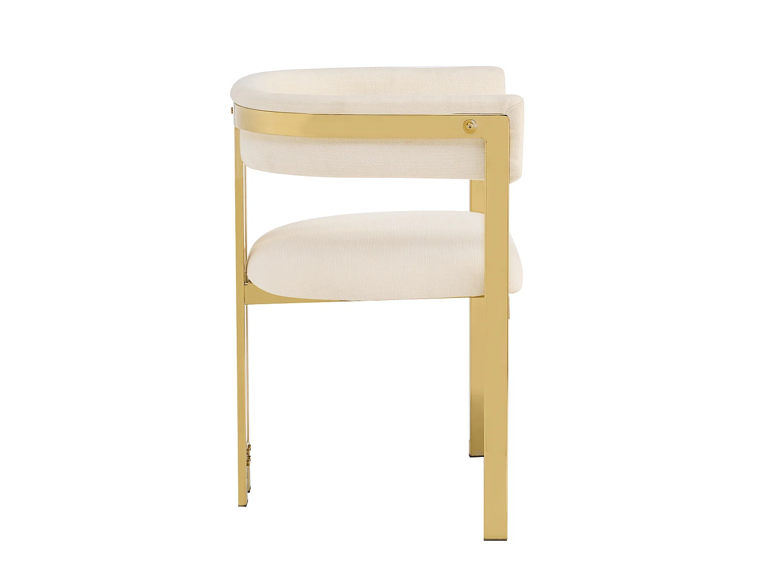 Juego de 4 sillas de comedor de chenilla - Beige y dorado