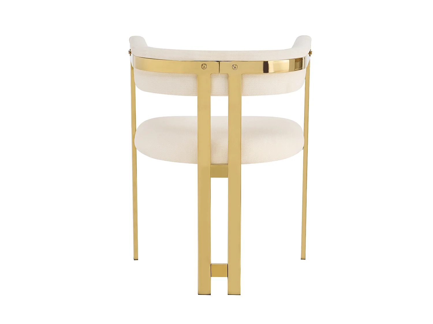 Juego de 4 sillas de comedor de chenilla - Beige y dorado