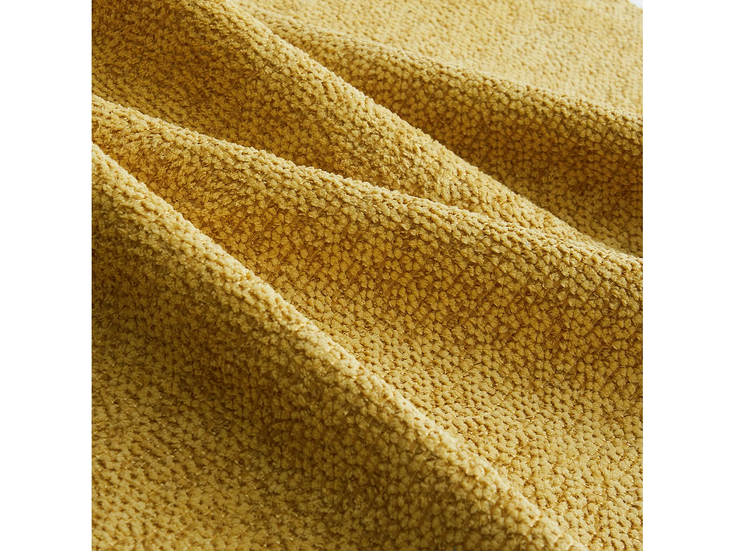 Canapé modulable 2 places jaune, style nuage, tissu bouclé, sans montage, salon
