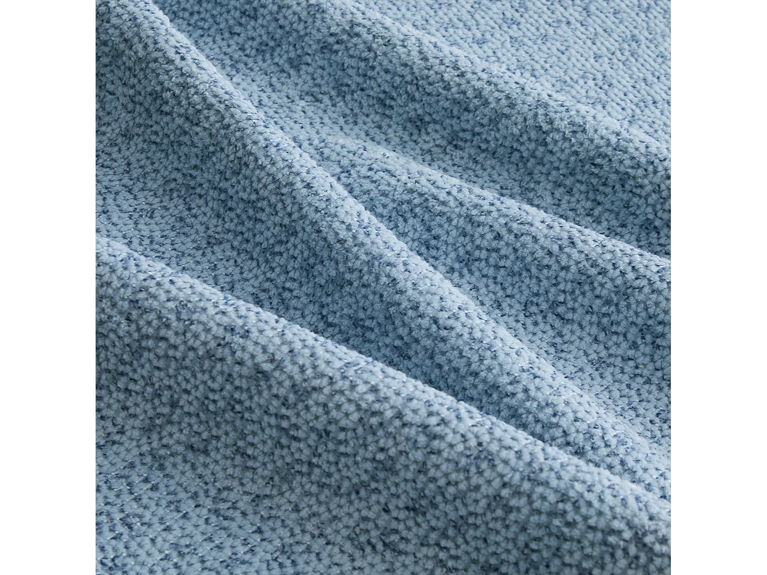 Canapé modulable 2 places bleu, style nuage, tissu bouclé, sans montage, salon