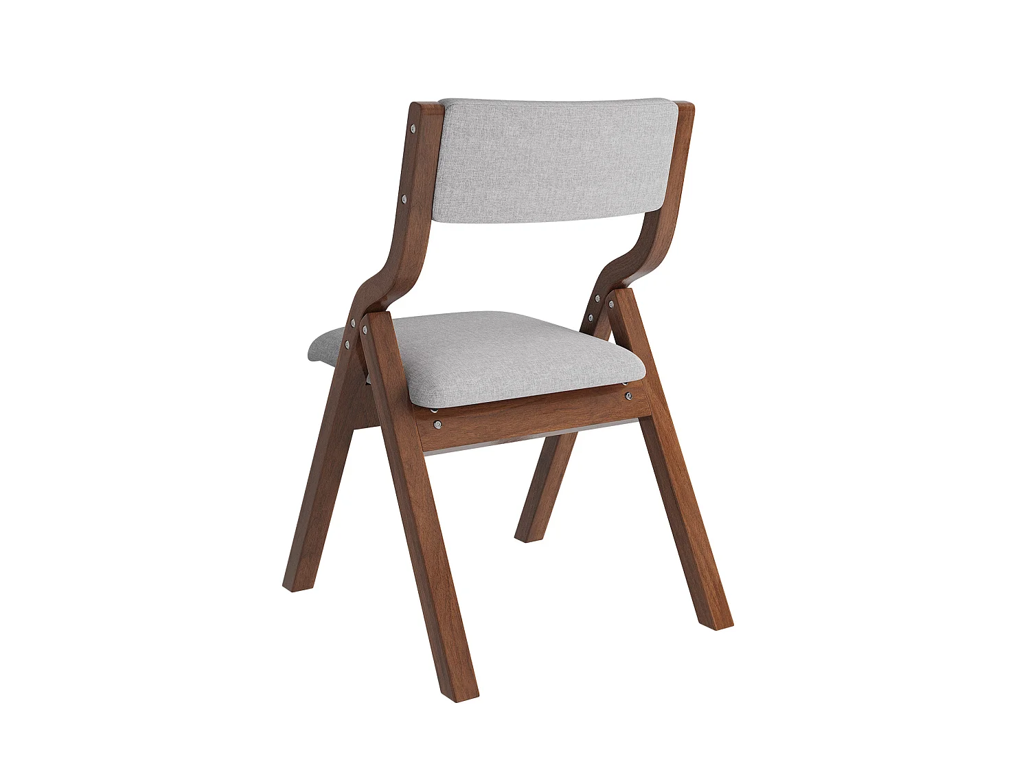 Juego de 2 sillas plegables, gris y marrón - Madera y lino