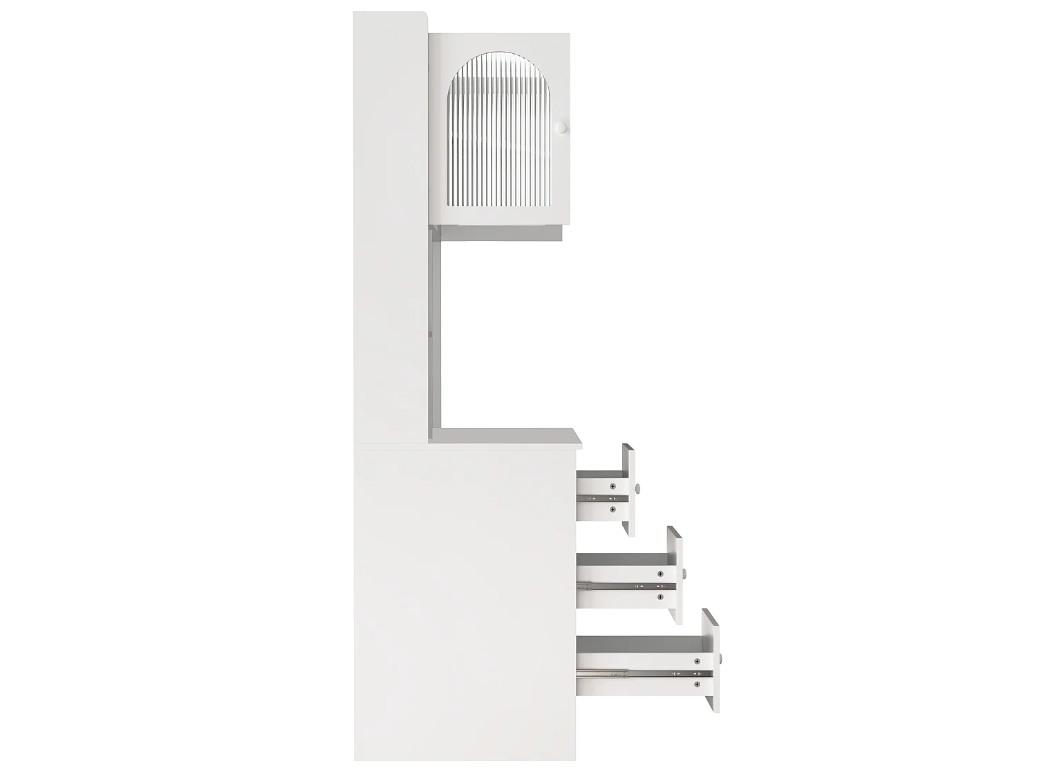Escritorio multifuncional con 3 cajones y 2 puertas - Para oficina o dormitorio - Blanco