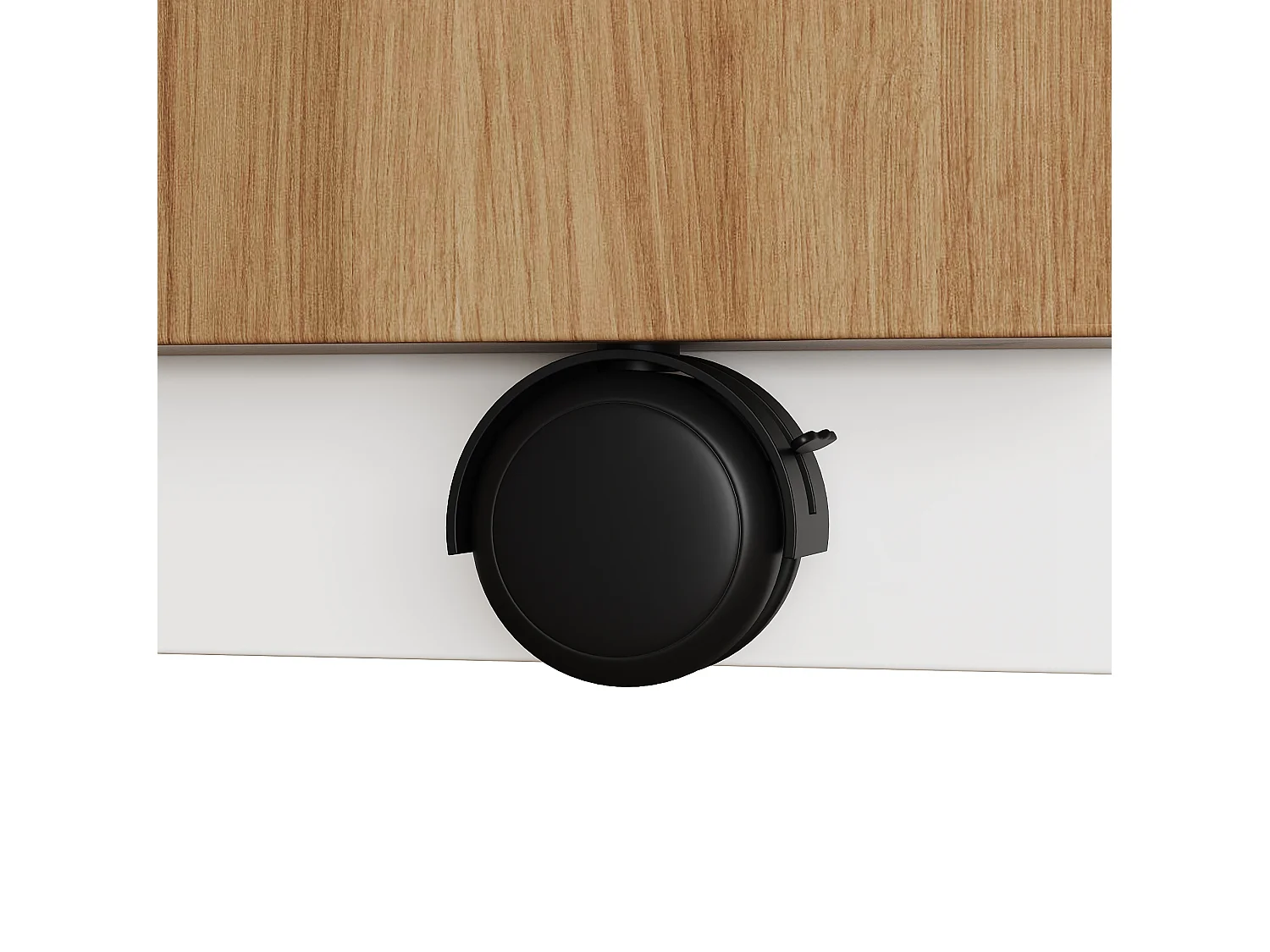 Bureau d’angle pliant avec 3 tiroirs et rangement - Blanc et bois