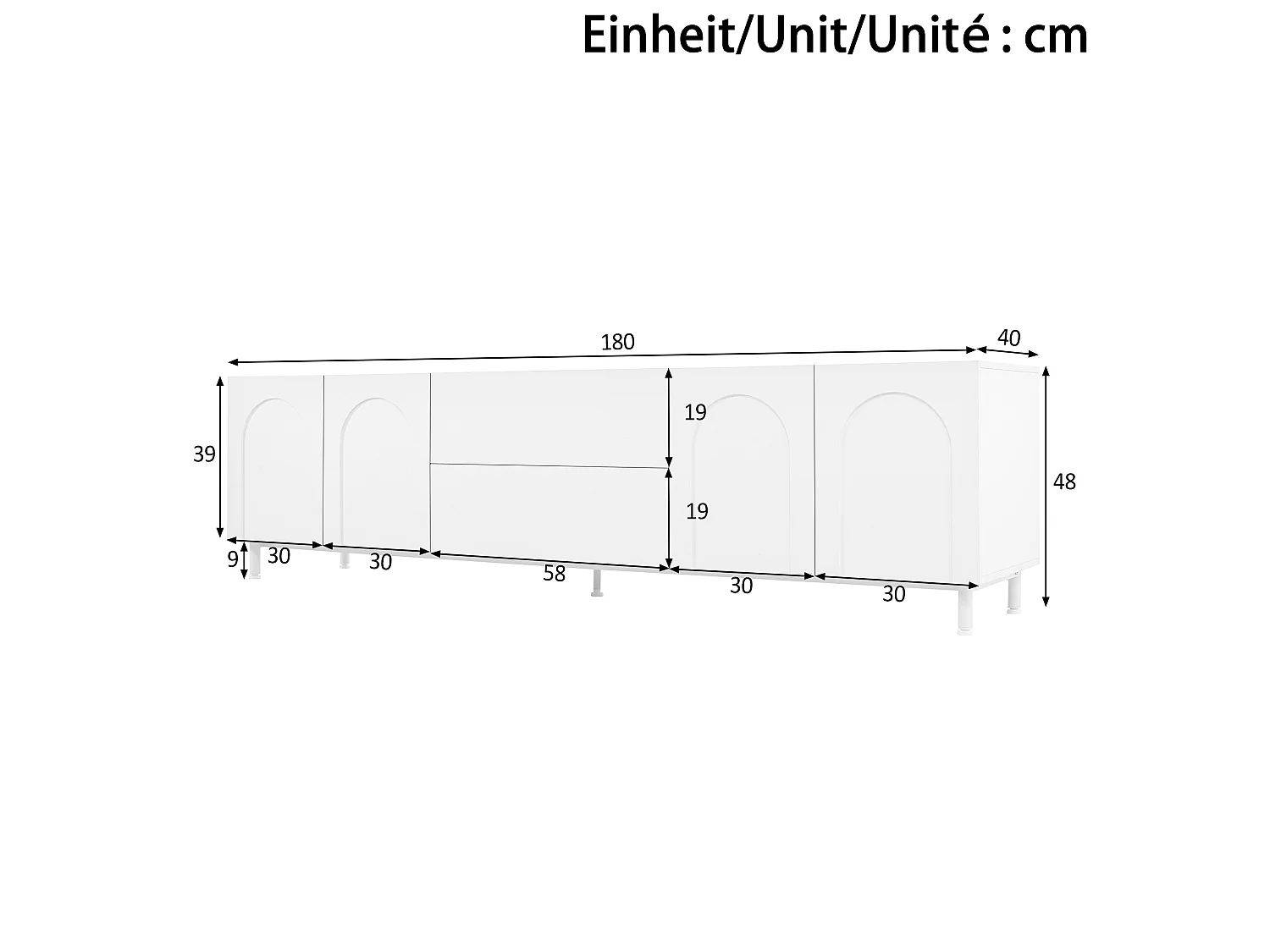 Ensemble meuble TV et table basse blanc - Bois en MDF et PB