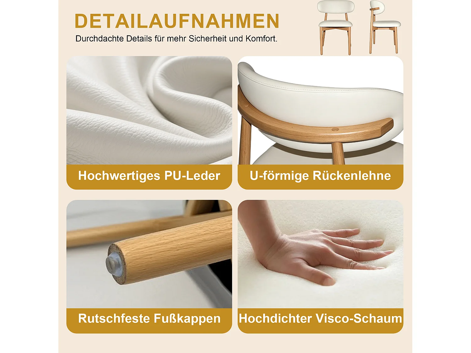 Ensemble table rond 120 cm + 2 chaises - Plateau en MDF - Naturel clair