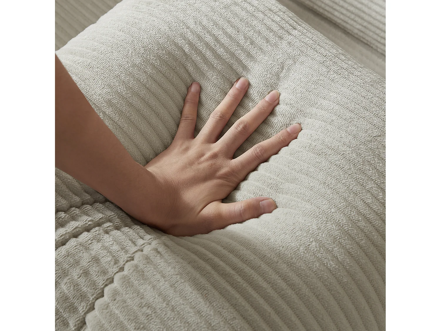 Canapé convertible 2 places 195 cm en tissu beige - Sans montage