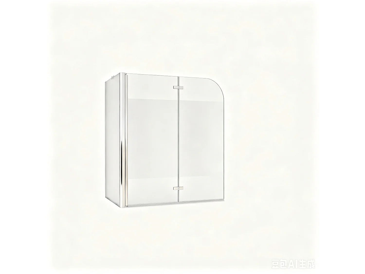 H.140 cm Sopravasca Angolare 120x70 cm 2 Ante Apribili con Lato Fisso in Vetro Anticalcare Opaco da 6mm Verso Sinistro