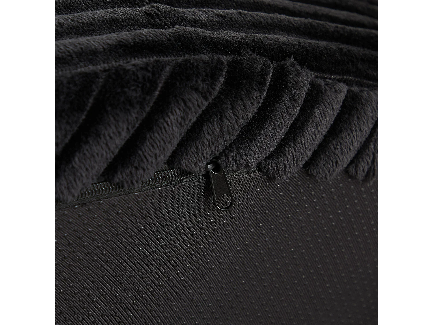 Sillón redondo de pana con 3 cojines - Diseño minimalista - Negro