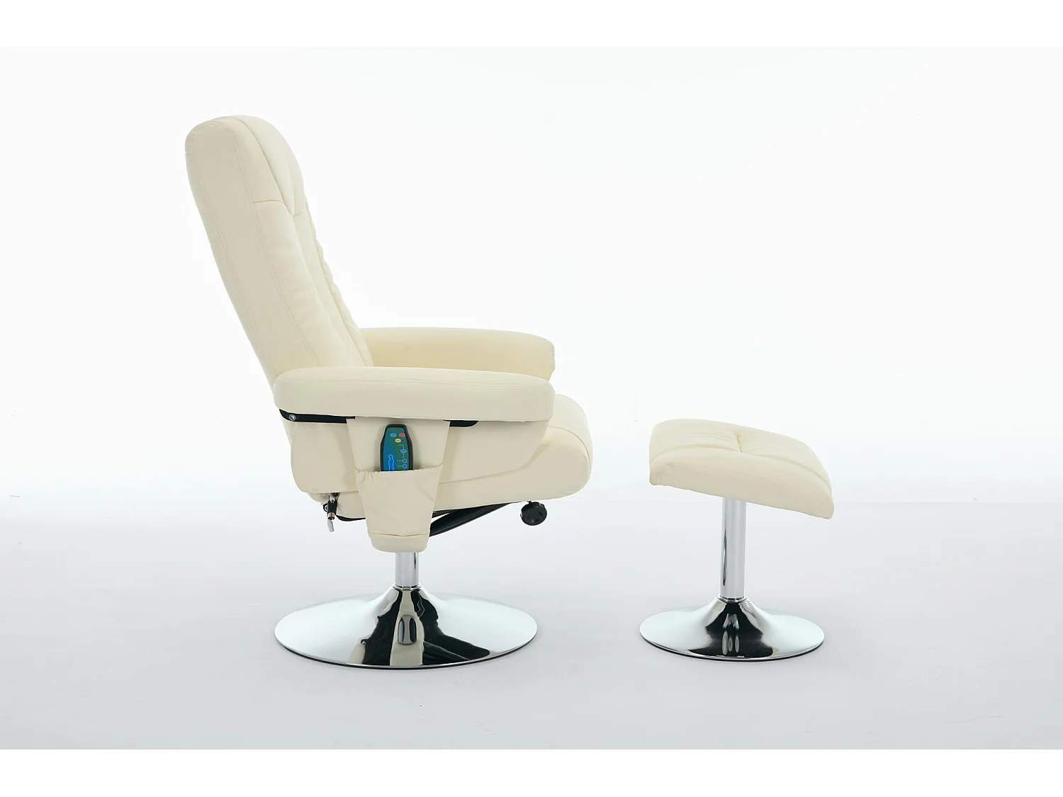 360° draaibare relaxfauteuil van PU-leer met massage- en verwarmingsfunctie - Beige