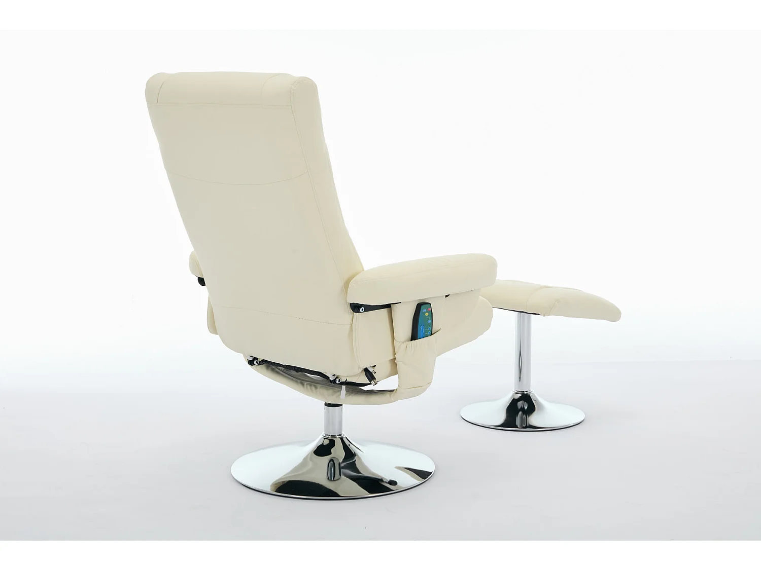 360° draaibare relaxfauteuil van PU-leer met massage- en verwarmingsfunctie - Beige