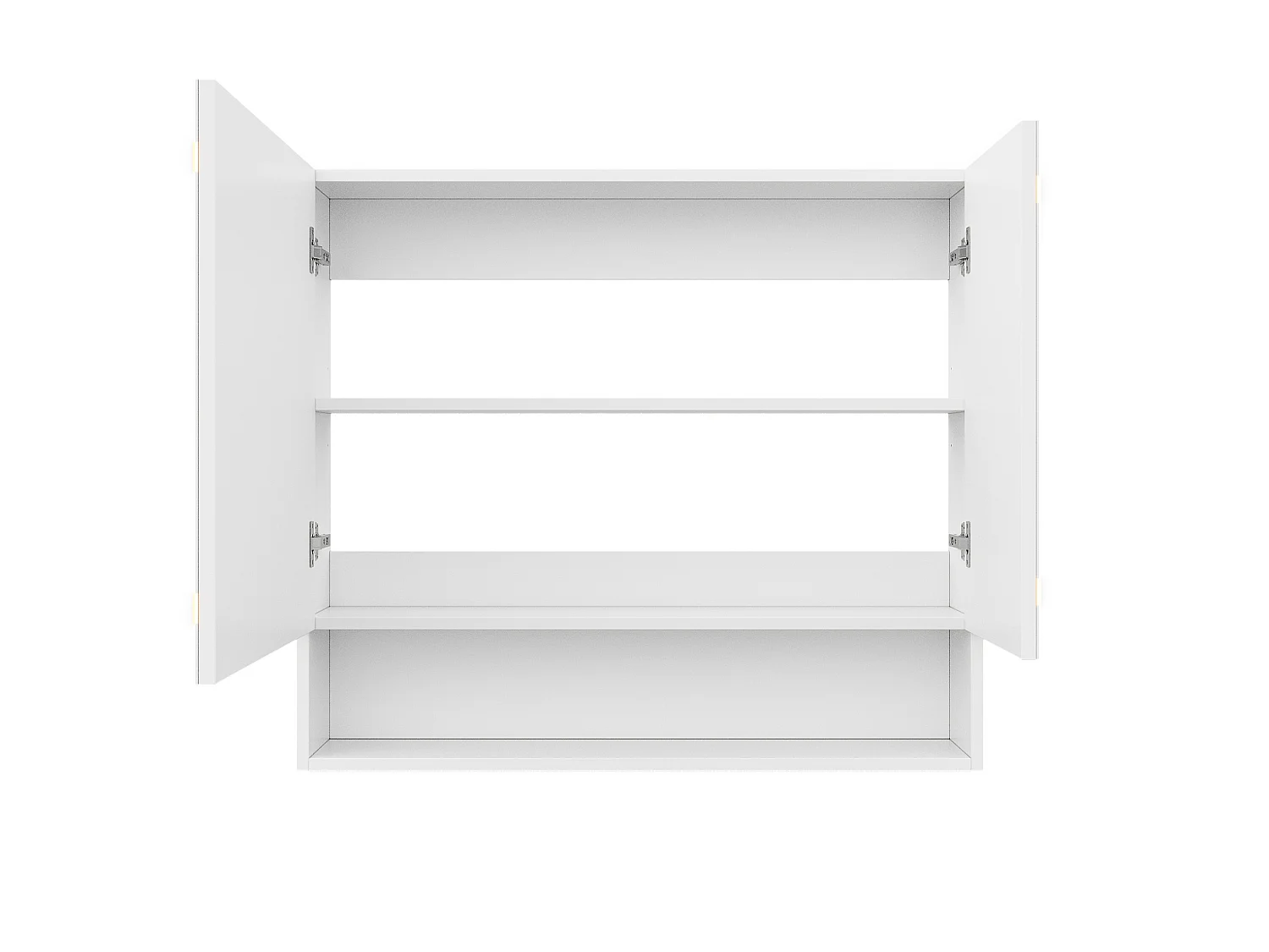 Armoire murale de salle de bain 80 cm blanc - Avec LED, miroir et 2 portes