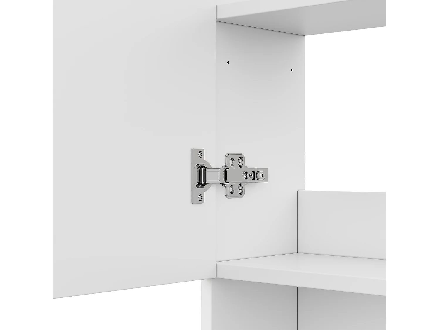 Armoire murale de salle de bain 80 cm blanc - Avec LED, miroir et 2 portes