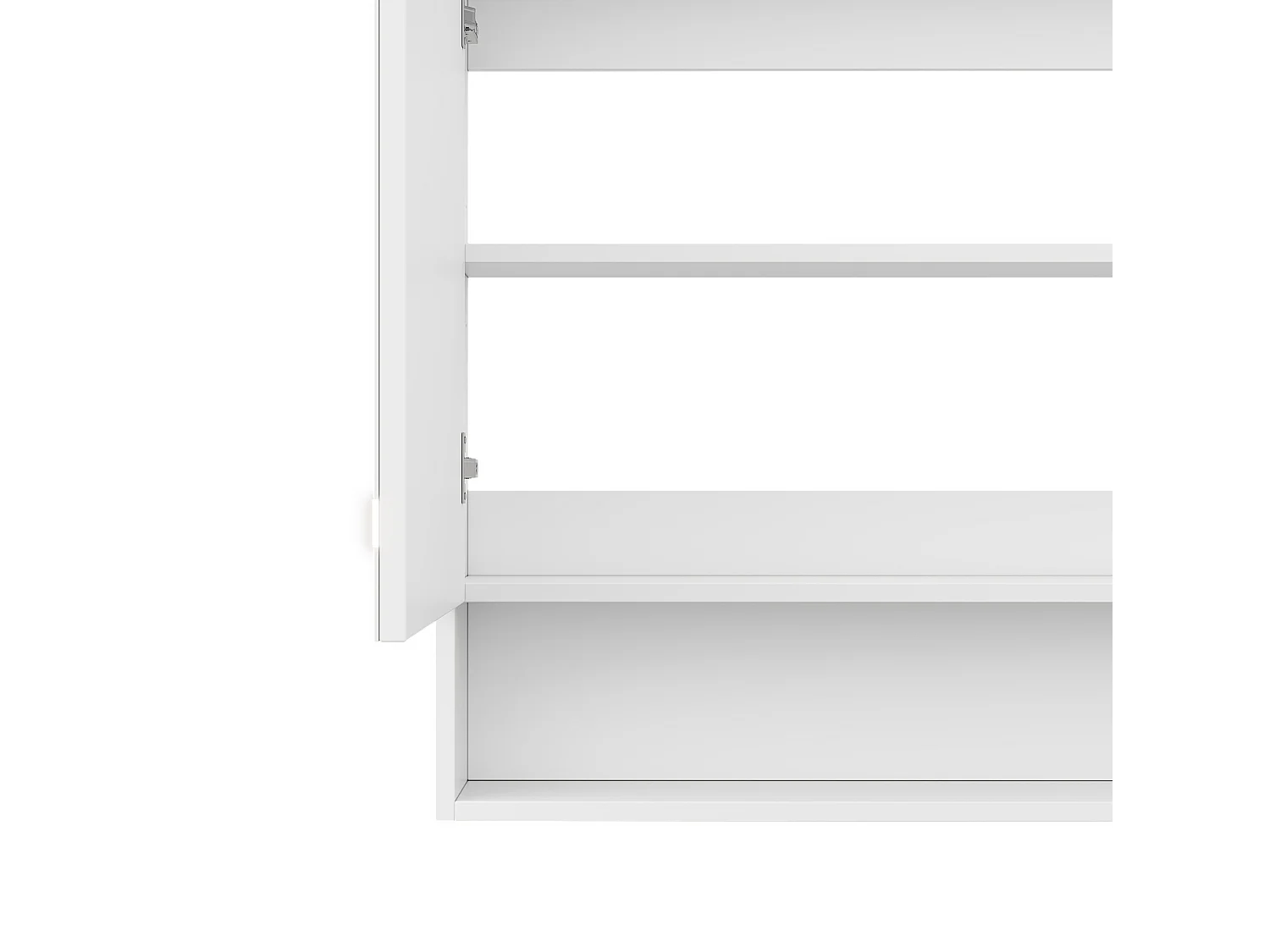 Armoire murale de salle de bain 80 cm blanc - Avec LED, miroir et 2 portes