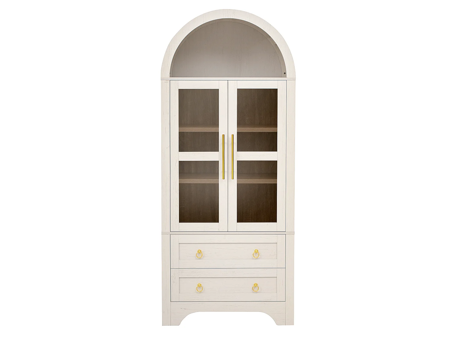 Credenza da cucina con ripiani regolabili e 2 cassetti - Bianca