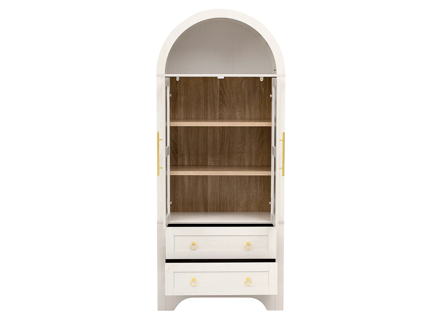 Credenza da cucina con ripiani regolabili e 2 cassetti - Bianca