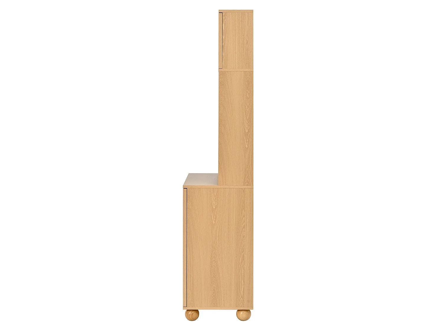 Köksbuffé med 4 dörrar - Högskåp med flätade dörrar - Träfärg