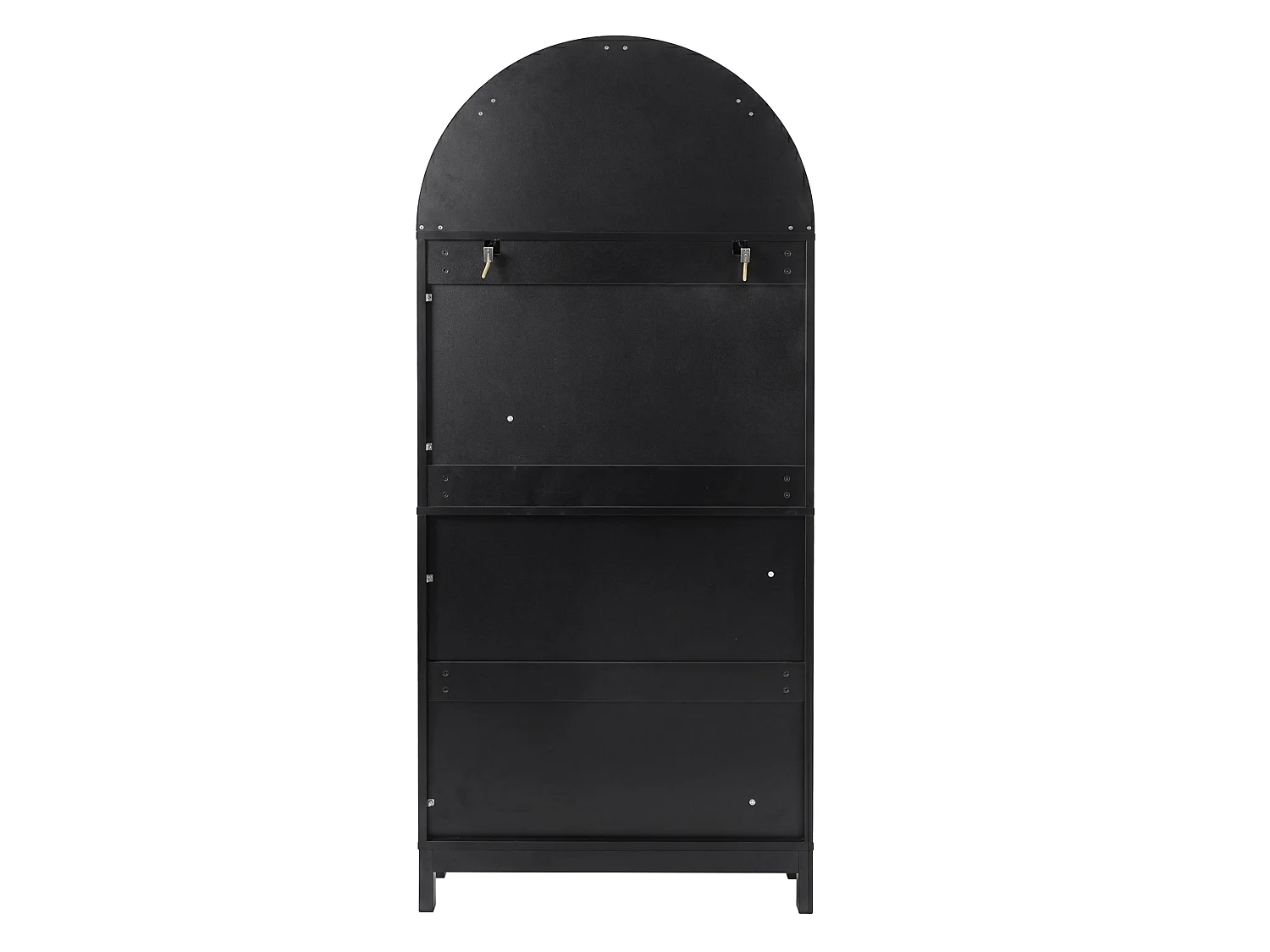Buffet de cuisine larqué avec niches ouvertes, tiroir et 2 portes - Noir