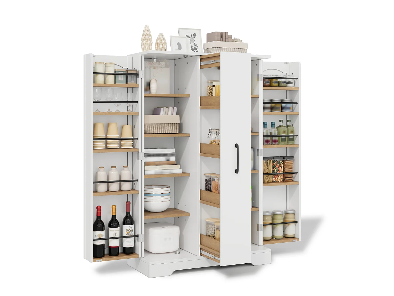 Köksskåp med hyllplan, 2 dörrar och låda – Vit 78 × 35 x 120 cm