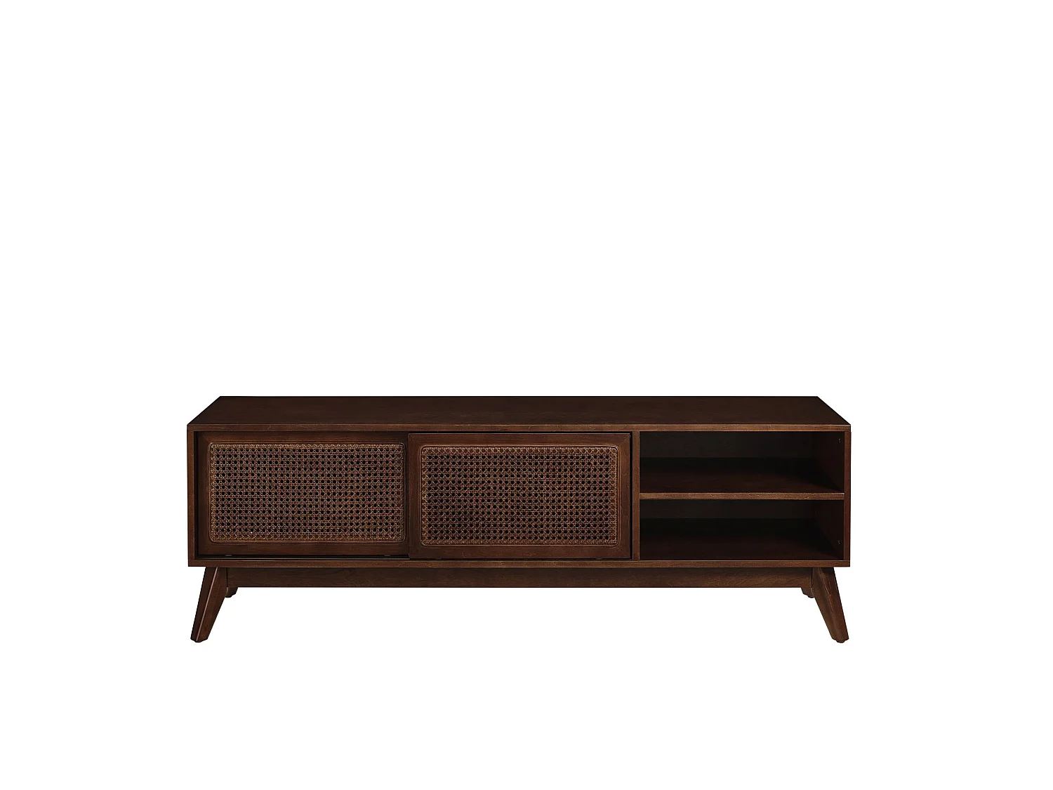 Meuble TV vintage 150x40x50 cm avec 2 portes - Marron