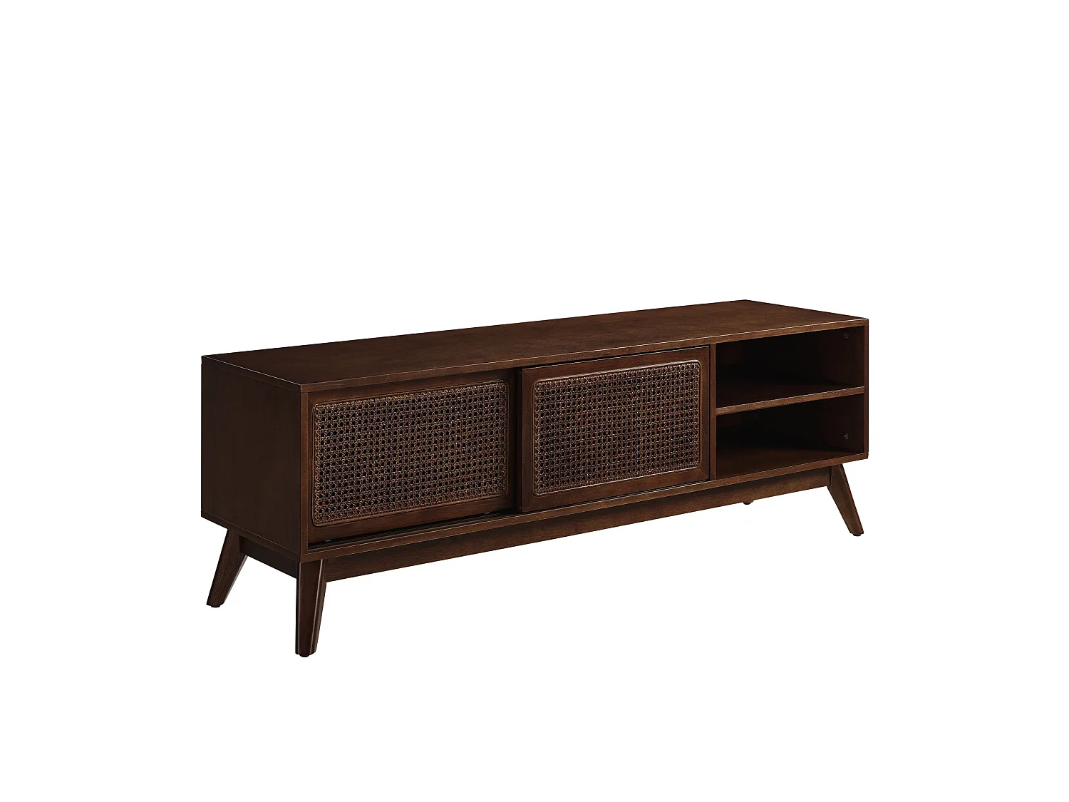 Meuble TV vintage 150x40x50 cm avec 2 portes - Marron