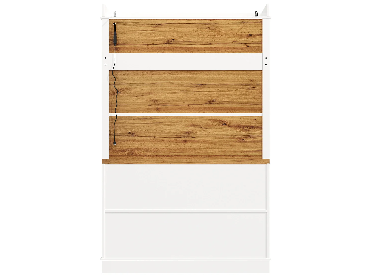 Set van 2 witte keukenkastjes met LED-verlichting, haken en deuren