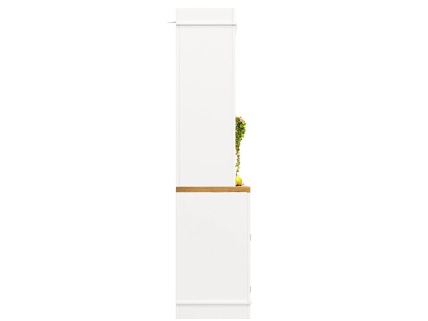 Set van 2 witte keukenkastjes met LED-verlichting, haken en deuren